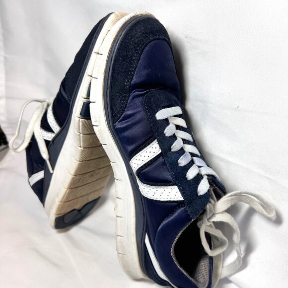 Vionic-Women's Navy-Blue Leather Suede Upper Running Sneakers-Casual Walking-7 - Picture 8 of 16